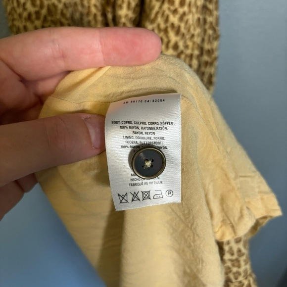 Anthropologie Bolano Leopard Print Midi Button Front Dress Size 0 Boho - Picture 13 of 14